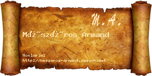 Mészáros Armand névjegykártya