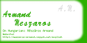 armand meszaros business card